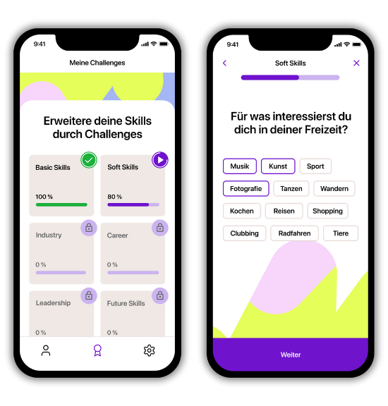 Interaktive Skill-Herausforderungen in der Mentessa-App