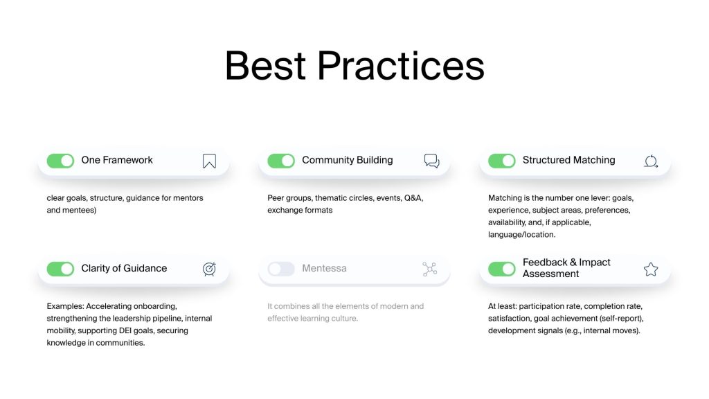 Slide outlining best practices for building a strong learning culture in organizations